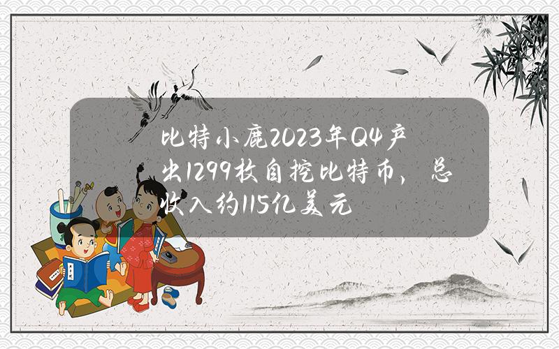 比特小鹿2023年Q4产出1299枚自挖比特币，总收入约1.15亿美元